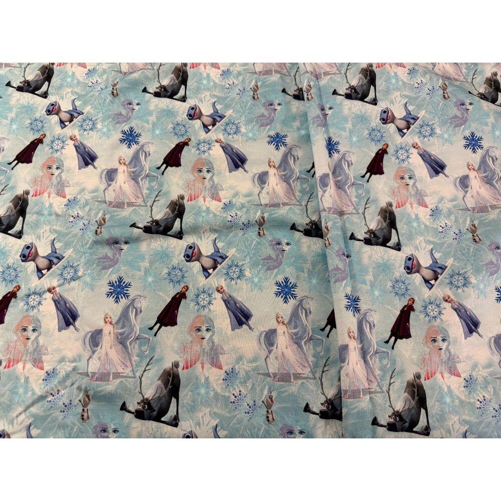 Frozen 2 Character Print Cotton Spandex Knit Fabric Remnant – 20x71"